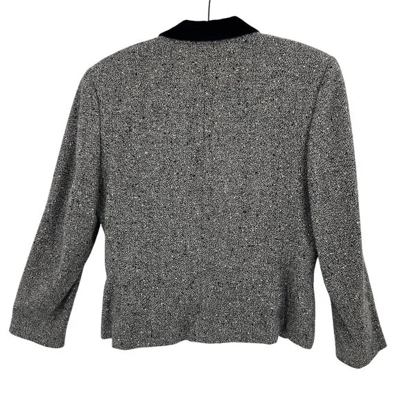 Pendleton Wool Blazer Size 12 Black Velvet Collar Vintage Made in USA Office - Picture 2 of 7